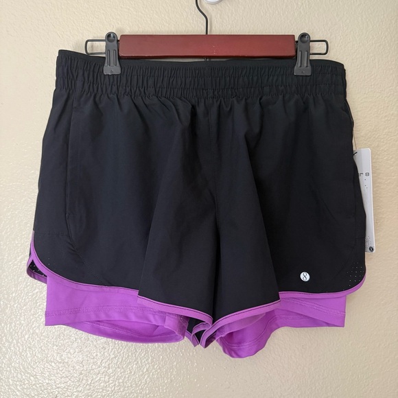 ❇️Layer 8 Women's Black and Purple Athletic Shorts 2 for $22❇️ - Picture 1 of 3